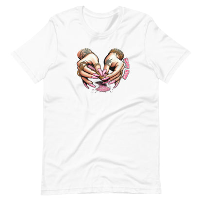 Pink Nails Rolling Up Unisex t-shirt